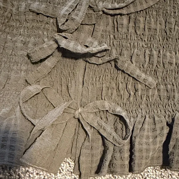 American Eagle Outfitters Olive Green Smocked Tie-Front Camisole - Picture 5 of 5